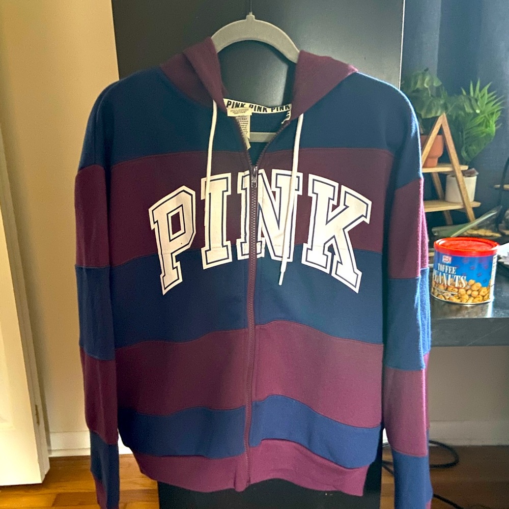Pink blue and maroon hoodie